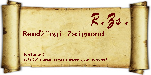 Reményi Zsigmond névjegykártya