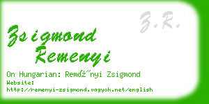 zsigmond remenyi business card